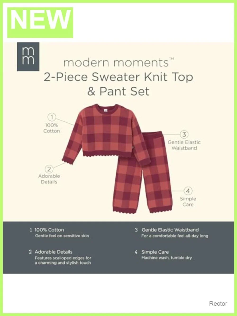 Baby Girls 2 Piece Sweater Set Jacquard Crop Top High Waist Pants Cotton